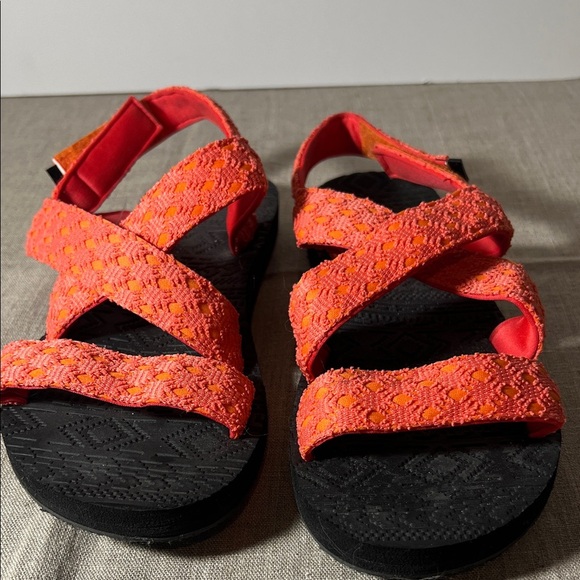 Vibrant Orange Strappy Sandals. SH146 - Picture 1 of 5